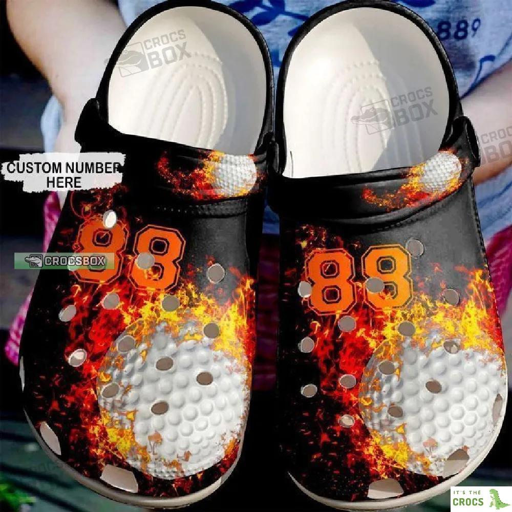 Golf Fire Crocs Shoes Golf Gift For Men