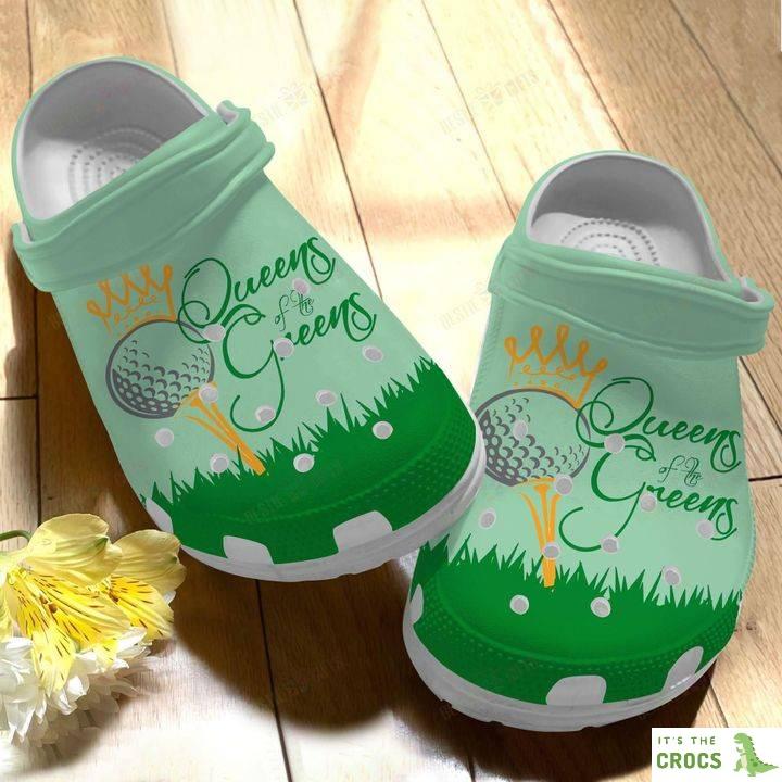 Golf White Sole Queen Of The Green Crocs Classic Clogs Shoes PANCR0539