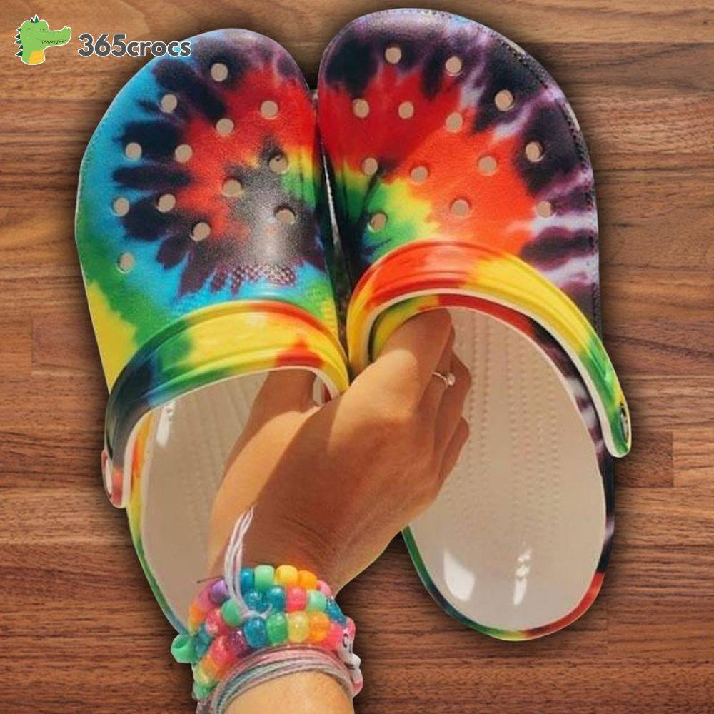 Hippie Tie Dyes Tie Dye Color Summer Holiday Gift Crocs Clog Shoes