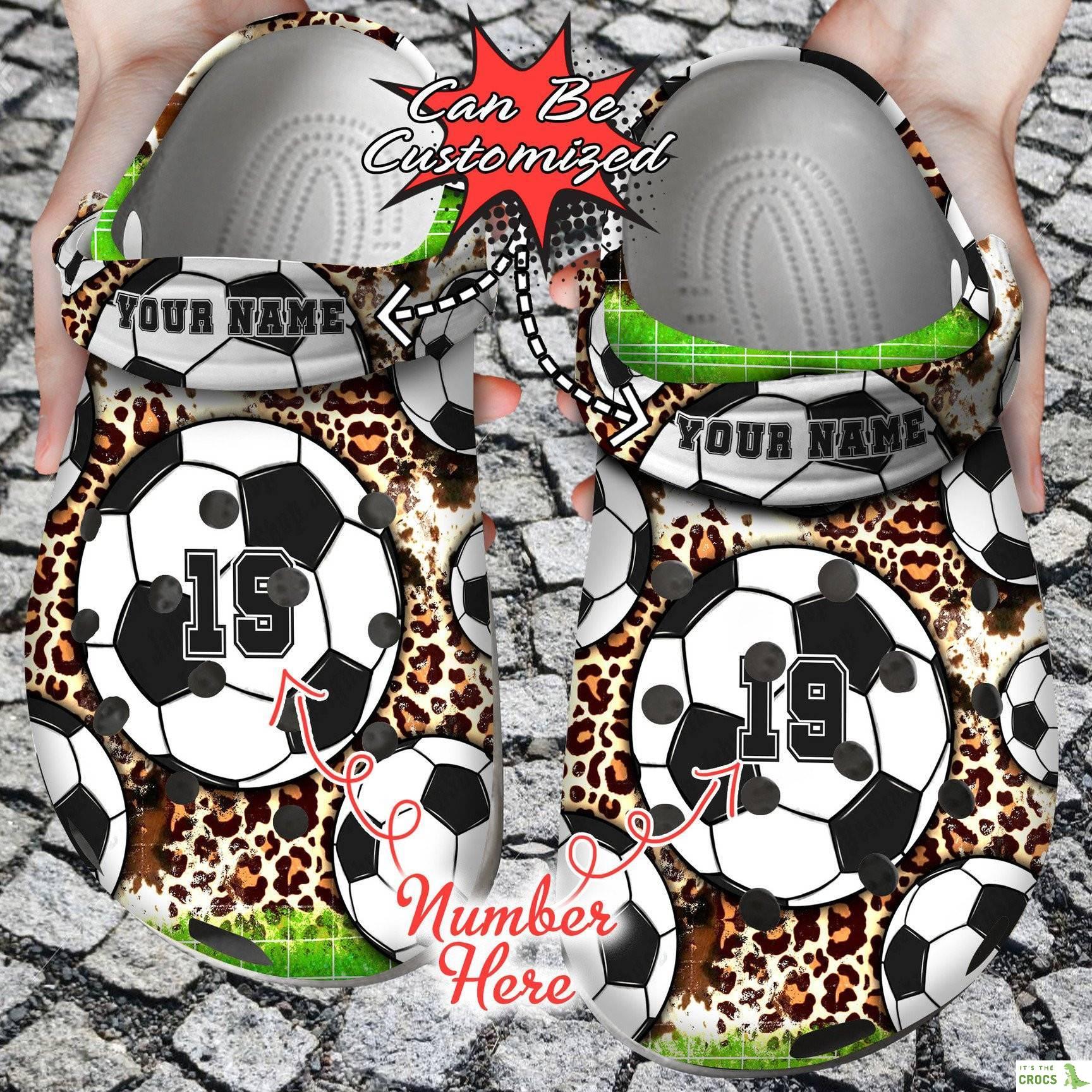 Personalized American Leopard Soccer Crocs Clog Shoes Sport Crocs