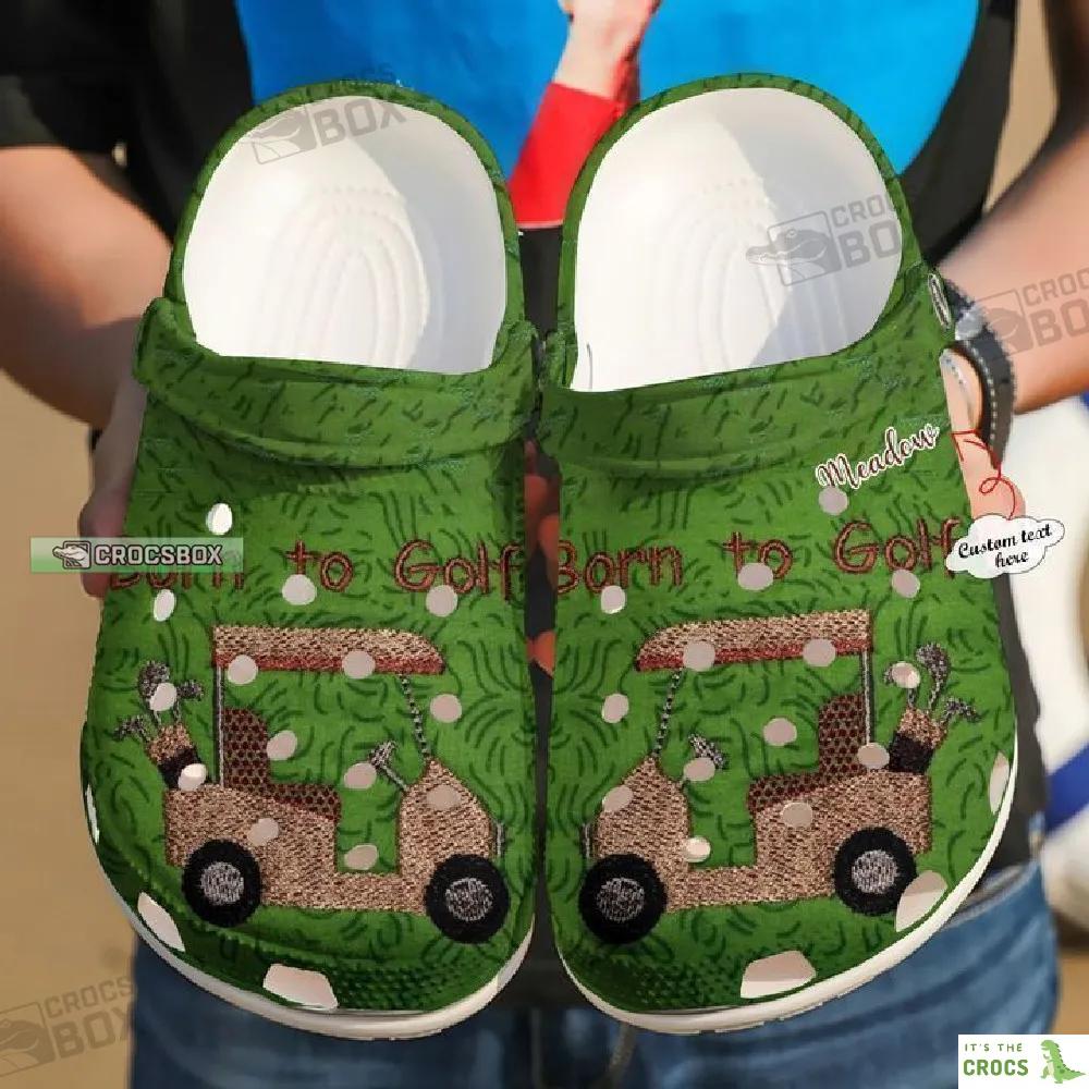Personalized Born To Golf Crocs Shoes Golf Gift