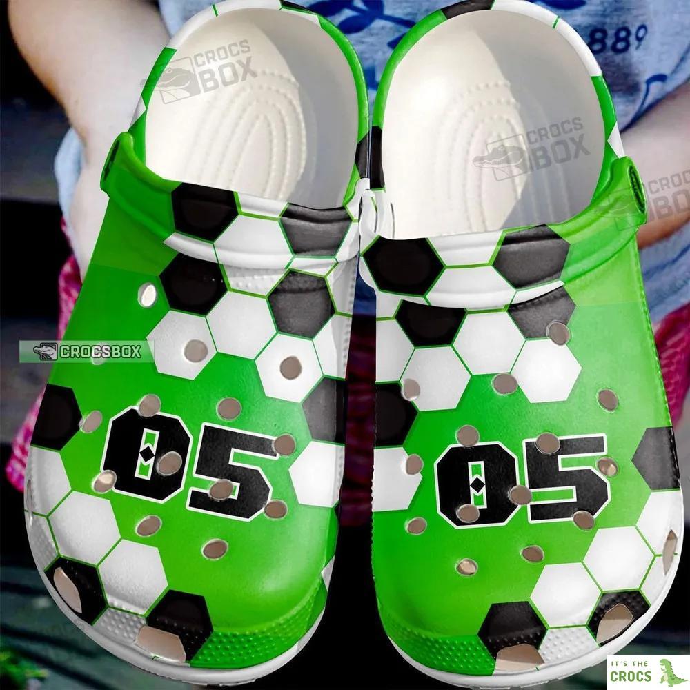 Personalized Number Simple Soccer Green Crocs Soccer Team Gift