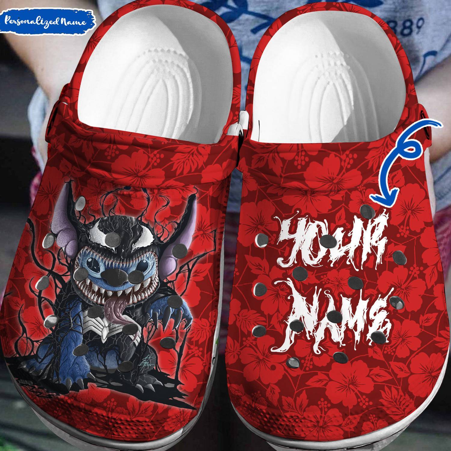 Personalized Stitch Venom Stitchom Crocs 3D Clog Shoes