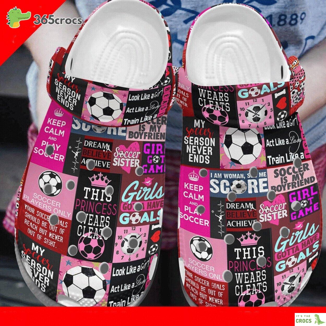 Soccer Enthusiast’s Dream Pattern Comfortable Rubber Clog Shoes