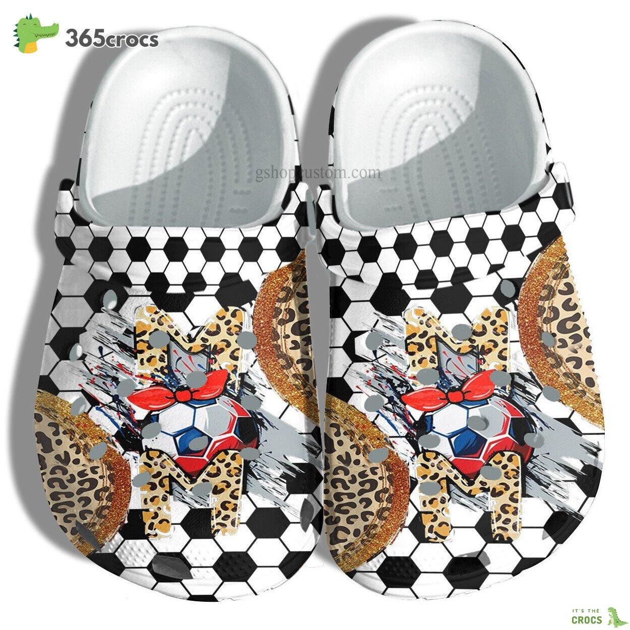 Soccer Mom Twinkle Croc Shoes Leopard Style Football Mom Leopard Shoes Gift Women Grandma