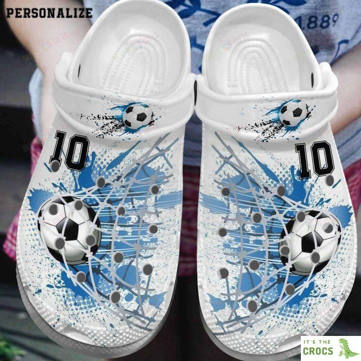 Soccer Personalized Watercolor Ball Crocs Classic Clogs Shoes