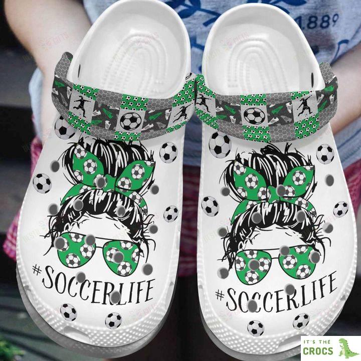 Soccer Whites Sole Soccer Life Crocs Classic Clogs Shoes