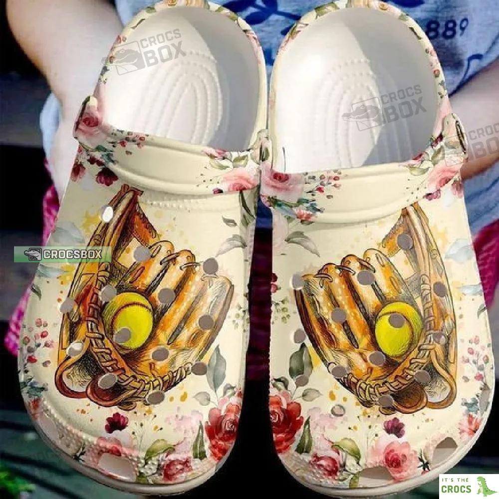 Softball Gloves And Ball Crocs Shoes