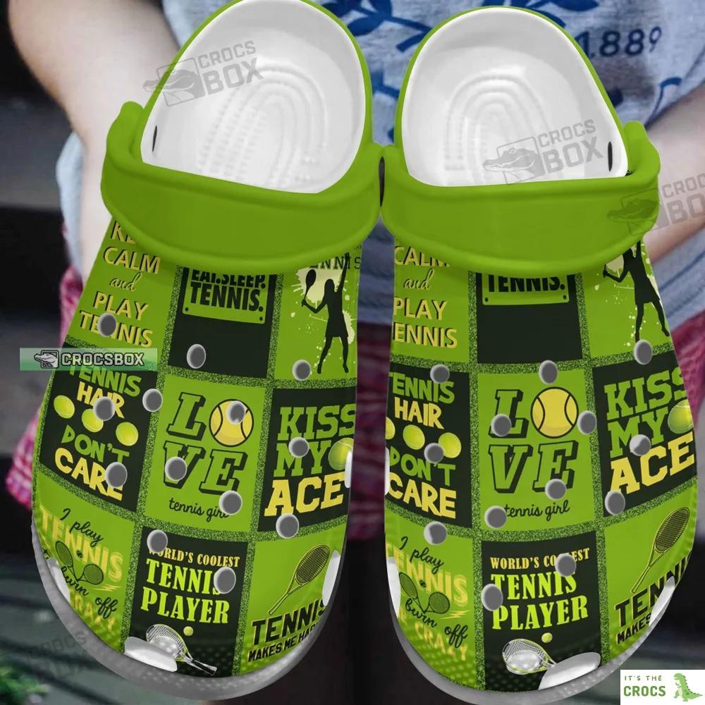 Tennis Green Crocs Shoes Gift For Tennis Players