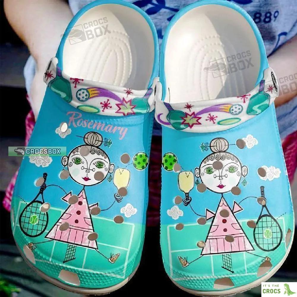 Tennis Lady Girl Crocs Shoes Tennis Themed Gift