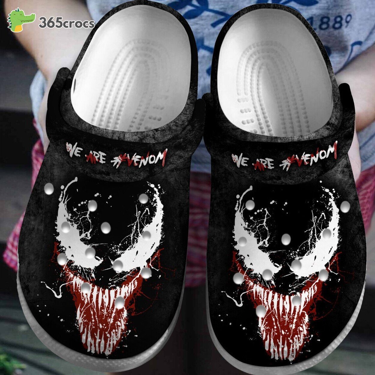 Venom Movie Depiction Premium Comfort Crocs Clogs Shoes Heroic Design