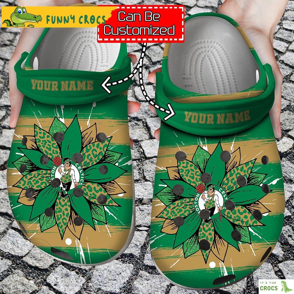 Personalized Basketball Boston Celtics Spirit Sunflower Crocs